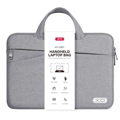 XO Cartella Porta Laptop - Fino a 13" - Resistente a Schizzi, Usura e Graffi - Design Moderno - Colore Grigio
