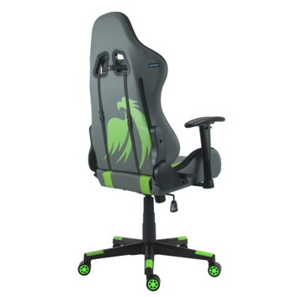 Sedia da gaming Cromad Premium - Base da 350 mm - Pistone a gas Classe 2 - Altezza regolabile - Ruote in nylon da 60 mm - Colore Nero/Verde