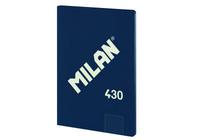 Quaderno Milan Formato A4 con Griglia 5x5mm - 48 Fogli da 95 gr/mq - Microperforato - Copertina Morbida - Colore Blu Scuro
