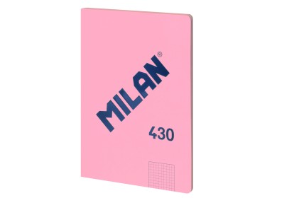 Quaderno Milan Formato A4 con Griglia 5x5mm - 48 Fogli da 95 gr/mq - Microperforato - Copertina Morbida - Colore Rosa