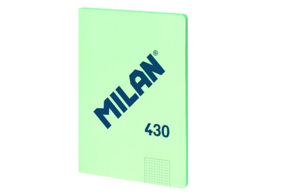 Quaderno Milan Formato A4 con Griglia 5x5mm - 48 Fogli da 95 gr/mq - Microperforato - Copertina Morbida - Colore Verde