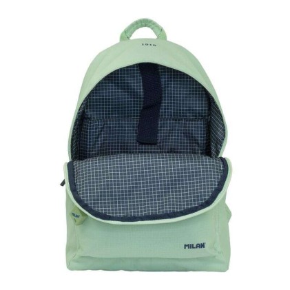 Zaino Urban Milan Serie 1918 22L - Tasca Frontale + 2 Tasche Laterali - Manici Regolabili e Imbottiti - Dimensioni 41x30x18cm - Colore Verde