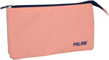 Astuccio Milan Serie 1918 5 Scomparti - Tessuto Resistente a Rotture e Strappi - Misure 22x12x4cm - Colore Rosa
