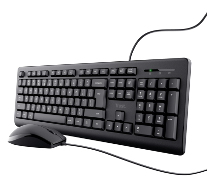 Kit mouse e tastiera Trust Tato, cavo 1.8 metri, nero