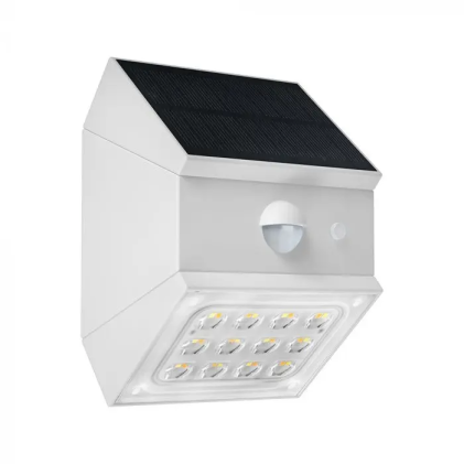 2.5W Led Solar Wall Light - Magic Power 1200Mah 3.7V Cct:3In1 White Body