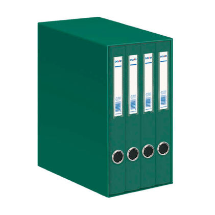 Dohe Oficolor Modulo di 4 cartelle portadocumenti con dorso sottile - Formato folio - Cartone rigato - Verde