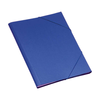 Cartella portadocumenti Dohe a 12 tasche - Formato Folio - Cartone laminato - Chiusura elastica - Blu