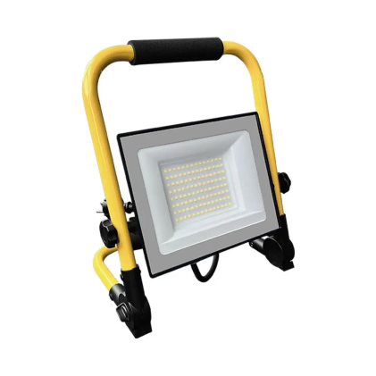 V-TAC PRO Faro LED SMD Chip CREE da Cantiere 50W con Staffa e Cavo 3m 6500K Nero IP65