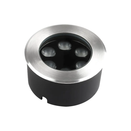 V-TAC Faretto LED Segnapasso Rotondo da Incasso 6W Calpestabile Silver 4000K IP67