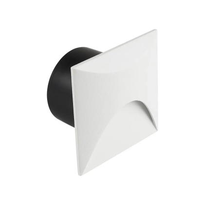 V-TAC Faretto LED Segnapasso Quadrato da Incasso 3W in Alluminio Bianco 3000K IP65