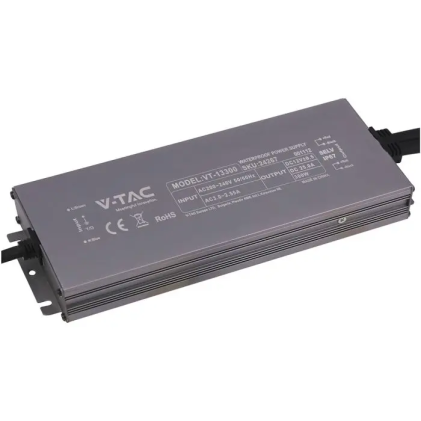 V-TAC Alimentatore LED in Metallo 300W 24V 12.5A con 1 Uscita 244x80x29mm IP67