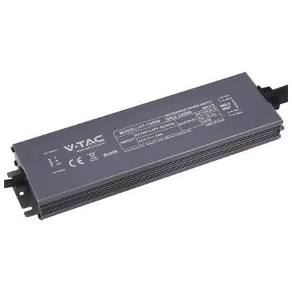 V-TAC Alimentatore LED in Metallo 200W 12V 16.5A con 1 Uscita 244x65x25mm IP67