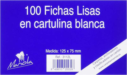 Mariola Confezione da 100 Cartoncini lisci n. 2 - Misure 125x75 mm - Bianco