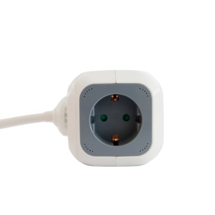 Multipresa 3GO 4 Prese + 2xUSB - Forma Cubo - 2.1A - Colore Bianco