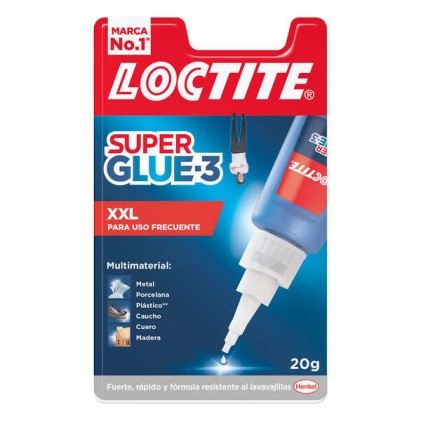 Loctite Superglue-3 XXL 20gr - Adesivo Universale Istantaneo - Trasparente e ad Asciugatura Rapida - Resistente all'Acqua e alle Temperature Estreme