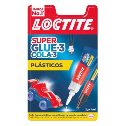 Loctite Superglue-3 Colla per Plastiche Difficili 2gr + Attivatore 4ml - Colla Trasparente e Liquida - Formulata per Plastiche Difficili - Facile da Spalmare - Include Attivatore in Formato Pennarello