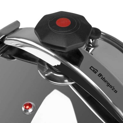 Pentola a pressione Orbegozo HPL 8070 Classic - Capacit&agrave; 8 litri - Tripla sicurezza - Regolazione della pressione interna - Fondo sandwich - Maniglie laterali - Acciaio inossidabile 18/10