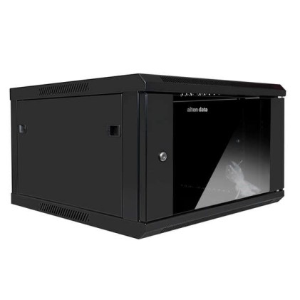 Aiten Data AI6609S Pensile 9U profondit&agrave; 600 - Anta in Vetro - Serratura di Sicurezza - Senza Accessori - Colore Nero