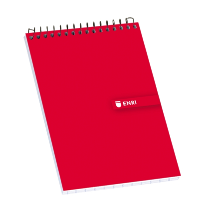 Quaderno a spirale Enri, 80 fogli, griglia 4x4 mm - Formato 80 - Copertina rigida resistente