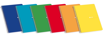 Enri Fº Quaderno a spirale con copertina rigida Guideline 3 con margine - 80 fogli - Copertina rigida resistente - Guideline 3 con margine - Spirale per una maggiore comodità - Colori Assortiti