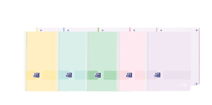Quaderno Oxford Live&Go Europeanbook 1 con copertina in plastica, formato A4+ 5x5 - 80 fogli - Colori assortiti