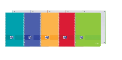 Oxford Live&Go Europeanbook 1 Copertina in plastica A4+ 5x5 - Formato A4+ - 80 fogli - Colori assortiti