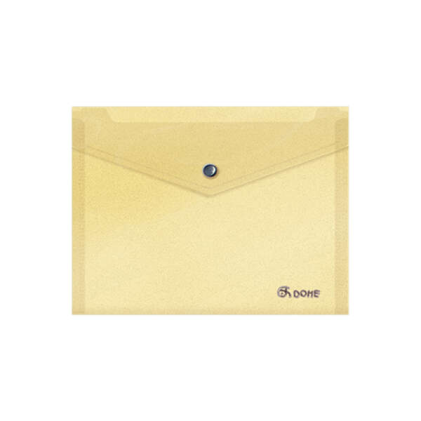 Busta portadocumenti Dohe A5 - Chiusura a scatto - Polipropilene traslucido 150 micron - Giallo