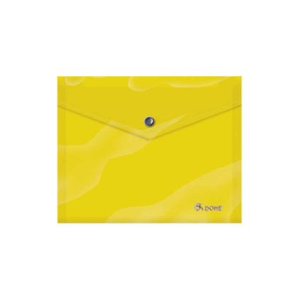 Busta portadocumenti Dohe A5 - Chiusura a scatto - Polipropilene opaco 150 micron - Giallo