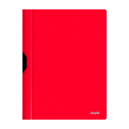 Dossier Dohe con clip metallica - Formato A4 - Realizzato in polipropilene opaco da 350 micron - Colore rosso