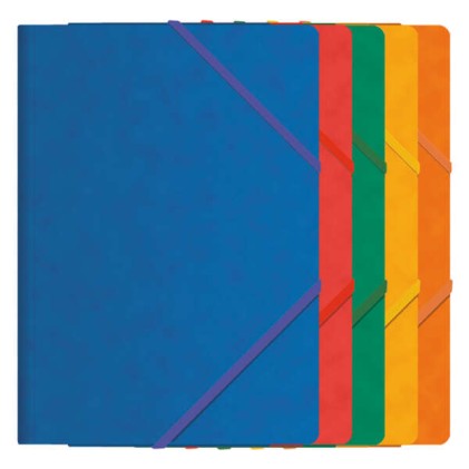 Cartella elastica Dohe con tre alette - Formato A4 - Realizzata in cartone di alta qualit&agrave; - Laminata - Chiusura elastica piatta
