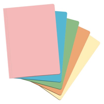 Dohe Confezione da 50 sottocartelle in cartone da 180 g/m² - Fessura per chiusura - Resistenti e durevoli - Ideali per organizzare documenti - Colori assortiti