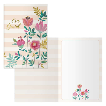 Confezione da 6 biglietti d'auguri Dohe - 11,5x17 cm - Stampa a colori - Stampa su pellicola a colori - Stampa a secco - Carta offset bianca da 300 g/m² - Include busta colorata