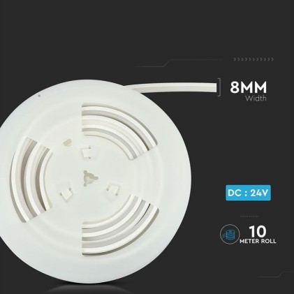 V-TAC Neon Flex 13W/m 120 LED/m Bobina 10m 24V 6400K IP65