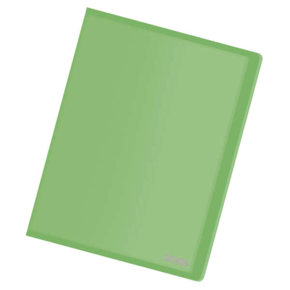 Cartella Dohe con 20 buste trasparenti saldate formato A4 da 80 micron - Copertina flessibile in polipropilene - Verde