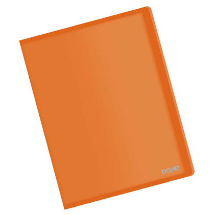 Cartella Dohe con 20 buste trasparenti saldate formato A4 da 80 micron - Copertina flessibile in polipropilene - Arancione