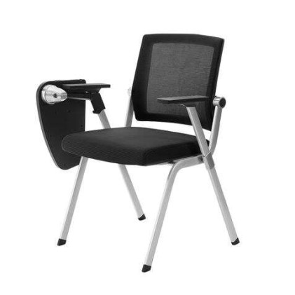 Cromad Pack da 2 Sedie Confidente con Pagaia Pieghevole - Imbottitura Extra Spessa - Tablet Resistente - Braccioli Mobili - Seduta Pieghevole - Colore Nero