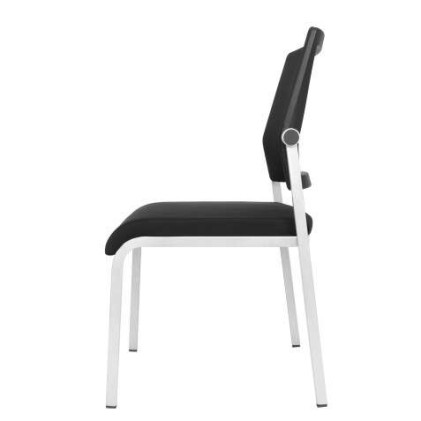 Cromad Design Pack da 4 Sedie - Seduta in Schiuma - Schienale in Rete - Ideale per Uso Commerciale - Impilabile - Colore Nero