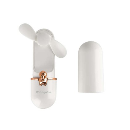 Ventilatore portatile Orbegozo HF 2500 Elegance portatile - 2 velocit&agrave; di ventilazione - Design compatto ed elegante - Custodia protettiva inclusa - Ricarica facile con porta micro USB - Batteria al litio durevole