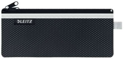 Astuccio Leitz WOW media 2 scomparti - Dimensioni 85x6x210 mm - Lavabile e resistente - Chiusura con cerniera - Colore nero