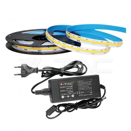 V-TAC Kit Strip LED 280 COB 4000K 10W IP20 DC24V 800LM/M (2653+3264)