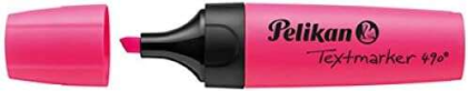 Evidenziatore Pelikan Textmarker 490 - A base d'acqua - 3 spessori di tratto - Rosa fluorescente