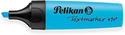 Evidenziatore Pelikan Textmarker 490 - A base d'acqua - 3 spessori di tratto - Blu fluorescente