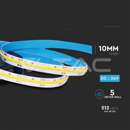 V-TAC Kit Strip LED 420 COB 4000K 10W IP20 DC24V 1000LM/M CRI95 (2650+3272)