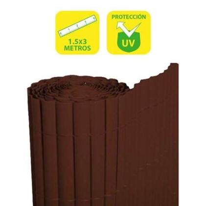 Recinsione in plastica a doppia faccia SunGarden 1,5x3 m - Colore marrone scuro