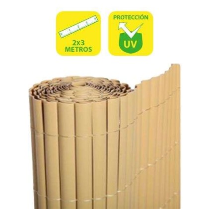 Recisione in plastica a doppia faccia SunGarden 2x3 m - Colore marrone chiaro