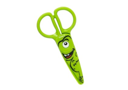 Dahle 54678 Kids Forbici per bambini 12cm per i pi&ugrave; piccoli - Lame in plastica - Punte arrotondate - Modello Dino - Colore verde