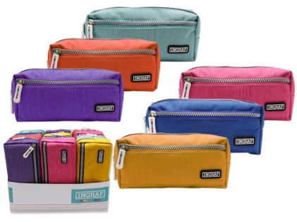 Astuccio piatto Ingraf Mediterraneo - Design elegante - Materiale durevole - Chiusura sicura - Ideale per viaggi e uso quotidiano - Colori assortiti