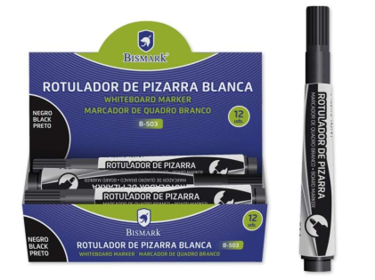 Pennarello per lavagna bianca Bismark 3 mm - Punta fine - Inchiostro ad asciugatura rapida - Facile da cancellare - Nero