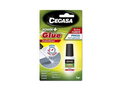 Cegasa Power Glue Colla Istantanea con Pennello 5gr - Colla Forte - Colore Trasparente