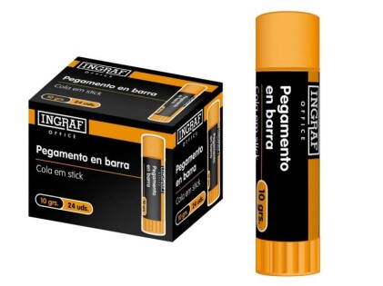 Ingraf Colla adesiva solida stick 10gr - Senza solventi - Facile applicazione - Ideale per ufficio, casa e scuola - Colore trasparente